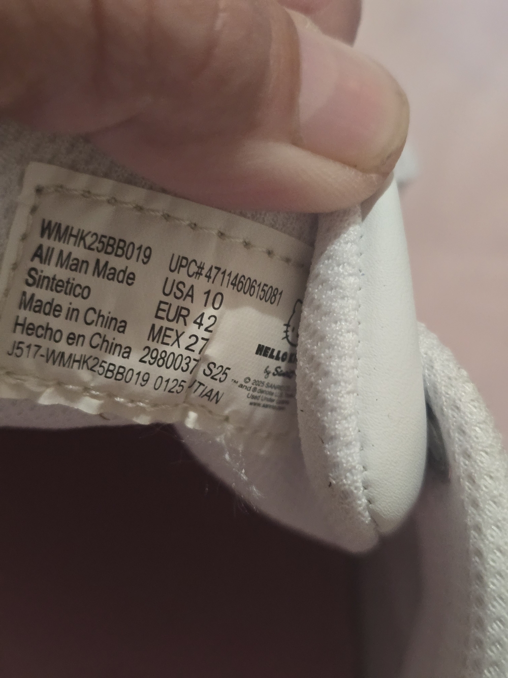 Hello Kitty White and Pink Low-Top Sneakers - Picture 4 of 4